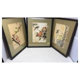 SIGNED FRANKIE PARDOE 3 PC OIL ON PAPER ORIENTAL