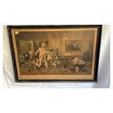 'THE RULING PASSION' FRAMED VICTORIAN PRINT SCENE