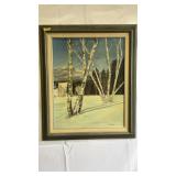 FRANKIE PARDOE OIL ON BOARD SNOW SCENE