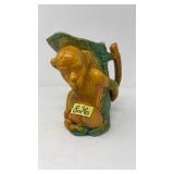 MAJOLICA MONKEY JUG WITH BANANA LEAF