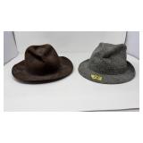 2 MENS FEDORAS SIZE 7 1/4