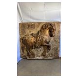 1960'S ASIAN FIBERGLASS TANG HORSE WALL SCULPTURE