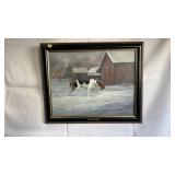 'DOG TIRED' BY FRANKIE PARDOE HOUND DOG IN SNOW