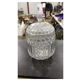 PRESSED GLASS LIDDED COOKIE JAR