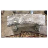 ETCHED CONCRETE CURVED GARDEN BENCH