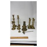 LOT OF ASST. BRASS CANDLESTICK HOLDERS