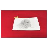 FRANKIE PARDOE LAB PUPPY ETCHING SIGNED