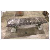 CONCRETE GARDEN BENCH W/ IVY ETCHINGS