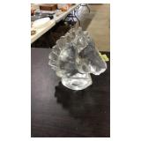 GLASS HORSE HEAD PAPER WEIGHT