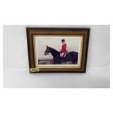 FRAMED PICTURE OF PRINT OF FOX HUNTER