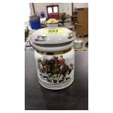 FOX HUNT SCENE LIDDED JAR BY RAPPAHANNOCK MUDWORKS