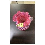 FENTON CRANBERRY COIN DOT ART GLASS PITCHER