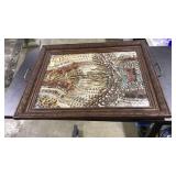 FRAMED PHEASANT FEATHER SERVING TRAY