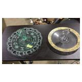 2 GLASS DESERT PLATTERS