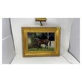 OIL ON CANVAS HORSE SCENE BY FRANKIE PARDOE