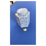 CHINESE BLUE&WHITE PORCELAIN HEXAGONAL LIDDED JAR