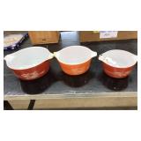 3 PC. PYREX NESTING BOWLS: HARVEST WHEAT