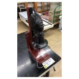 ANTQ. CAST IRON INDIAN HEAD BELL ON MOUNT