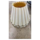 PAIR OF CREAM COLOR SCALLOPED LAMPSHADES