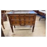 PAIR OF NEO CLASSICAL STYLE MARBLE TOP COMMODES