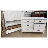WHITE ENAMELD POTTERY BARN DRESSER &QUEEN SIZE BED
