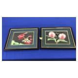 PAIR OF EMBROIDERED SILK FLORAL PICTURES