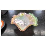 DECORATIVE SWIRL GLASS COLORED BOWL