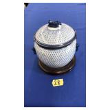 CHINESE BRASS MOUNTED BLUE & WHITE JAR