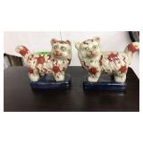 PAIR OF ANTQ. PORCELAIN STAFFORDSHIRE STYLE CATS