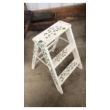 2 FT WOOD STEP LADDER, HAND PAINTED