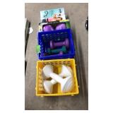LOT OF ASST. DUMBBELLS AND WORKOUT EQUIP