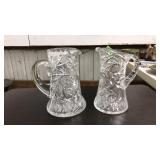 2 CUT GLASS PITCHERS