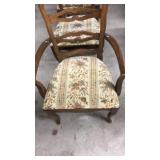 4 WOOD AND UPHOLSTERED DINING CHAIRS
