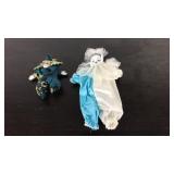 2 SMALL DECORATIVE PORCELAIN CLOWN DOLLS