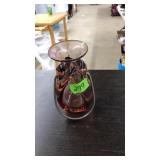 VNTG. BLOWN GLASS HANGING AMETHYST VASE