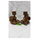 TOM CLARK 'MRS WINK' & 'WINK TOO' GNOME CANDLESTKS