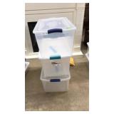 3 MEDIUM TOTES WITH LIDS