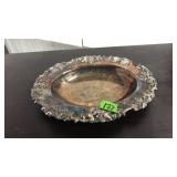 SILVERPLATE SERVING BOWL, ENGRAVED