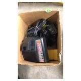 BOX OF ASST. DRILL BATTERIES/CHARGERS