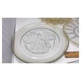 LOT OF CUT GLASS SERVING TRAYS