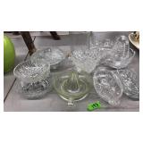 LOT OF OF ASST. CUT GLASS CABINET ARTICLES