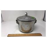 HAMMERED PEWTER LIDDED ICE BOWL
