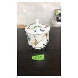 JAPANESE SMALL LIDDED JAR, BUTTERFLIES