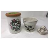 THE BOTANIC GARDEN LIDDED JAR, FLOWER POT, STOPPER