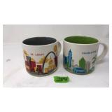 2 STARBUCKS MUGS: CHARLOTTE & ST. LOUIS