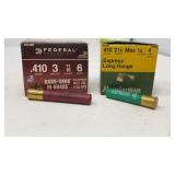 2 PARTIAL BOXES OF 410 SHOTGUN: FEDERAL & REM.