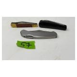3 FOLDING KNIVES
