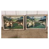 2 DAIRY PRINTS AYERSHIRE