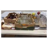 4 FLATS OF ASST GLASSWARE, CHINA & ETC