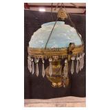 ANTIQUE VICTORIAN HANGING BRADLEY HUBBARD OIL LAMP